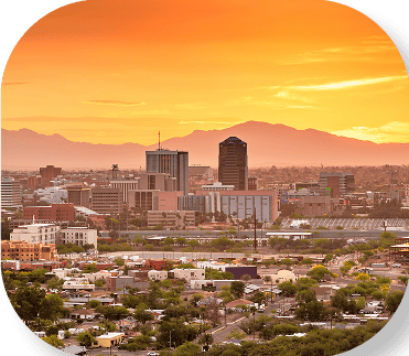 Tucson skyline at sunset