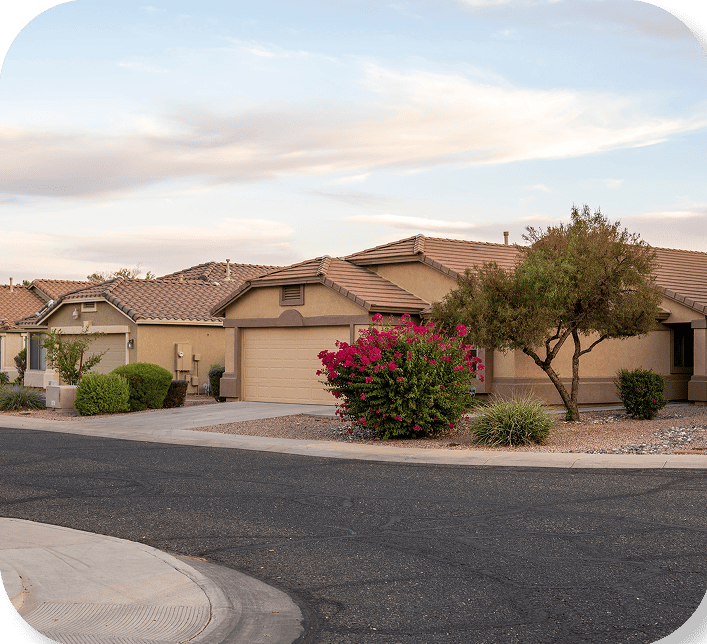 Marana street with houses in the valley