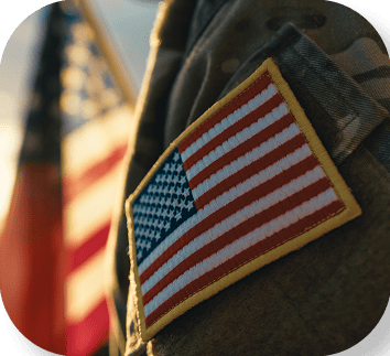 American Flag on a soldier's uniform