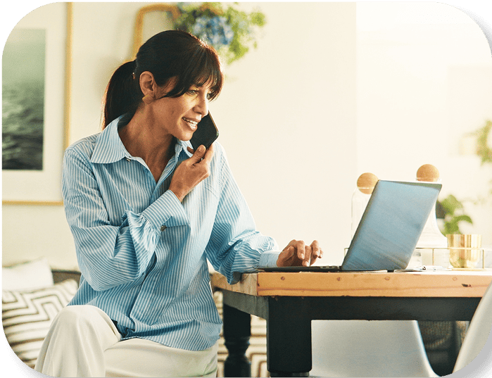 Woman working on laptop